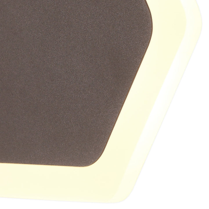 Nelson Lighting NLK04459 Modena Magnetic Base Wall Lamp LED 15/19cm Hexagonal Centre Coffee/ Frosted Diffuser