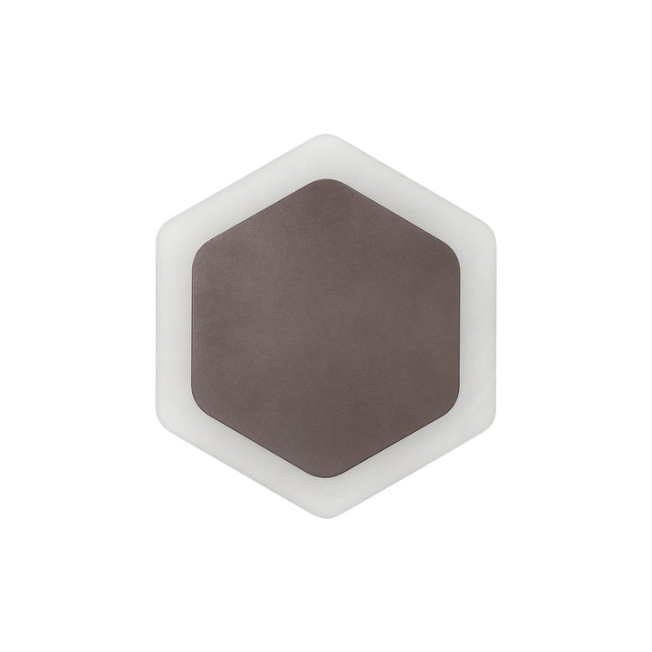 Nelson Lighting NLK04469 Modena Magnetic Base Wall Lamp LED 15/19cm Hexagonal Coffee/ Frosted Diffuser