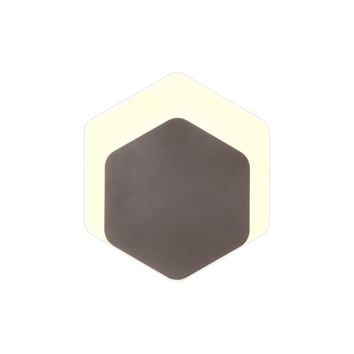Nelson Lighting NLK04479 Modena Magnetic Base Wall Lamp LED 15/19cm Hexagonal Bottom Offset Coffee