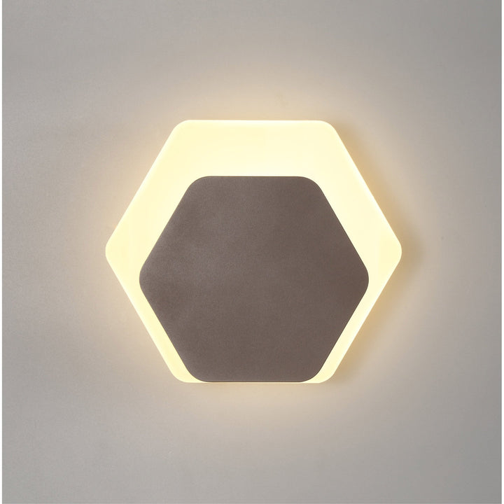 Nelson Lighting NLK04489 Modena Magnetic Base Wall Lamp LED 15/19cm Hexagonal Bottom Coffee