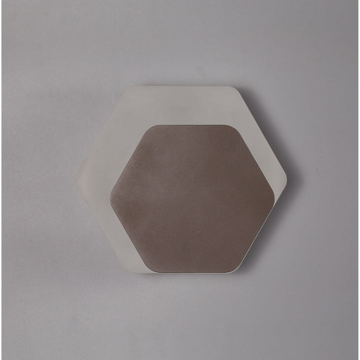 Nelson Lighting NLK04499 Modena Magnetic Base Wall Lamp LED 15/19cm Hexagonal Right Offset Coffee