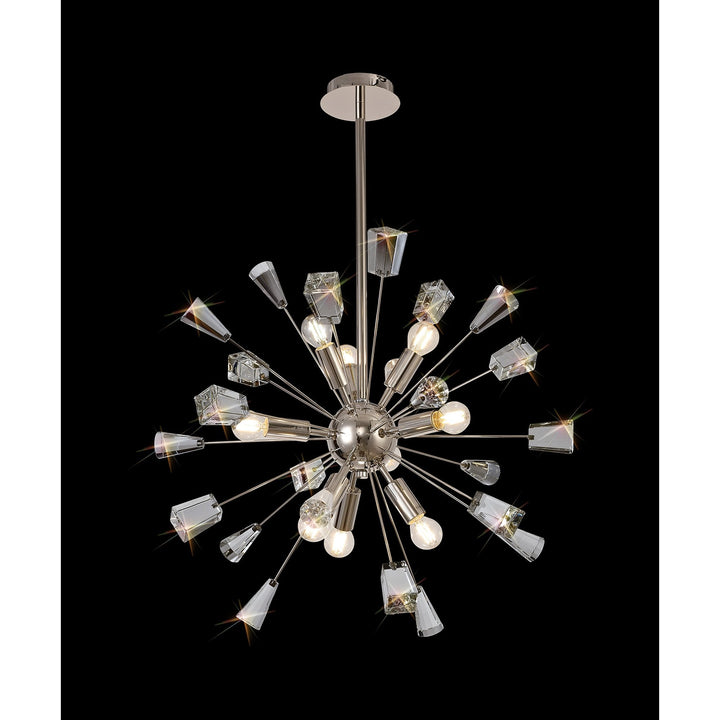 Nelson Lighting NL73929 Nellie Sputnik Pendant 9 Light Polished Nickel/Crystal