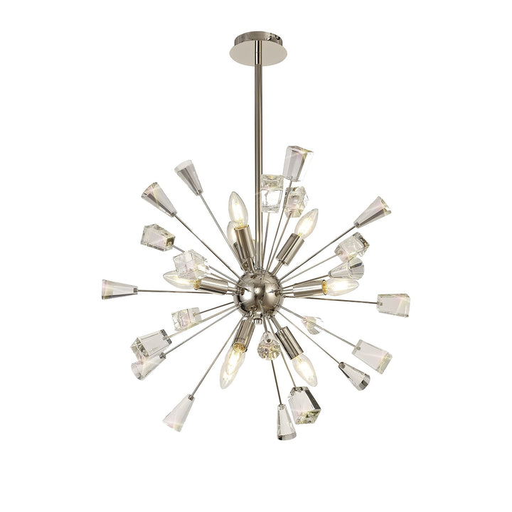 Nelson Lighting NL73929 Nellie Sputnik Pendant 9 Light Polished Nickel/Crystal