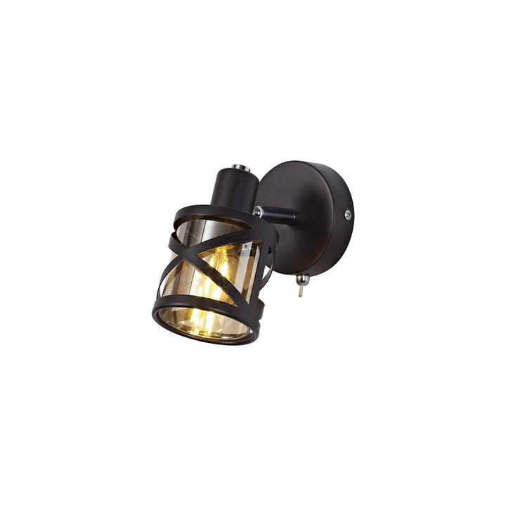 Nelson Lighting NL81439 Nivarna 1 Light Spot Light Oiled Bronze/Polished Chrome/Amber