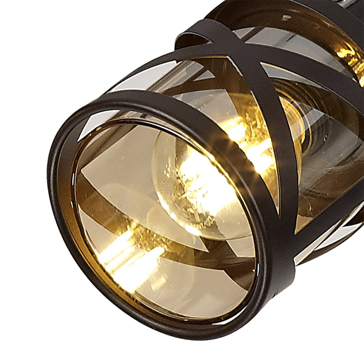 Nelson Lighting NL81459 Nivarna 4 Light Bar Spot Light Oiled Bronze/Polished Chrome/Amber