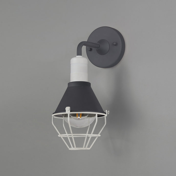 Nelson Lighting NL78409 Onaka Outdoor Wall Lamp 1 Light Anthracite/Matt White