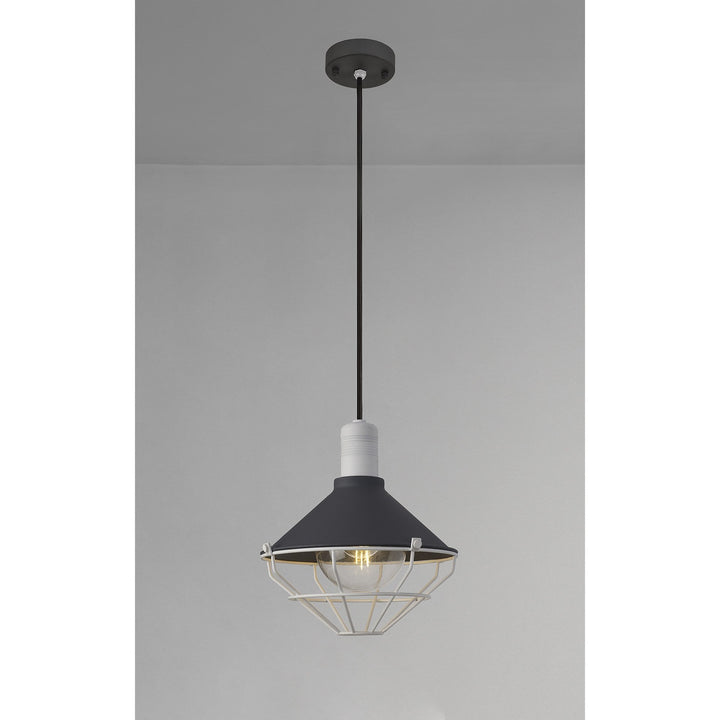 Nelson Lighting NL78449 Onaka Outdoor Pendant 1 Light Antracite/Matt White