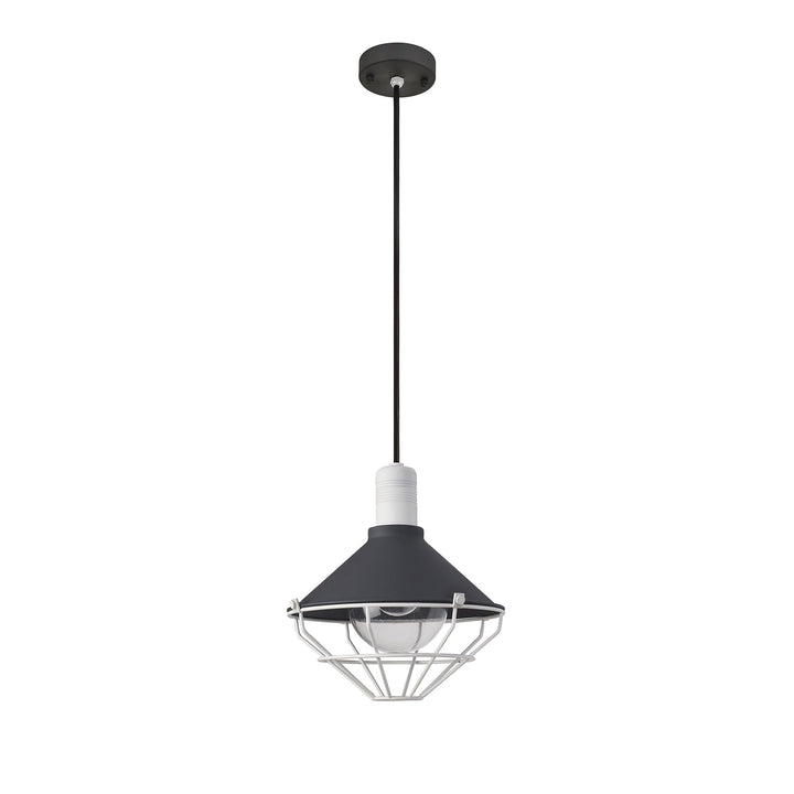 Nelson Lighting NL78449 Onaka Outdoor Pendant 1 Light Antracite/Matt White