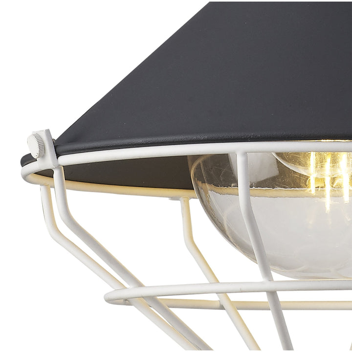 Nelson Lighting NL78449 Onaka Outdoor Pendant 1 Light Antracite/Matt White