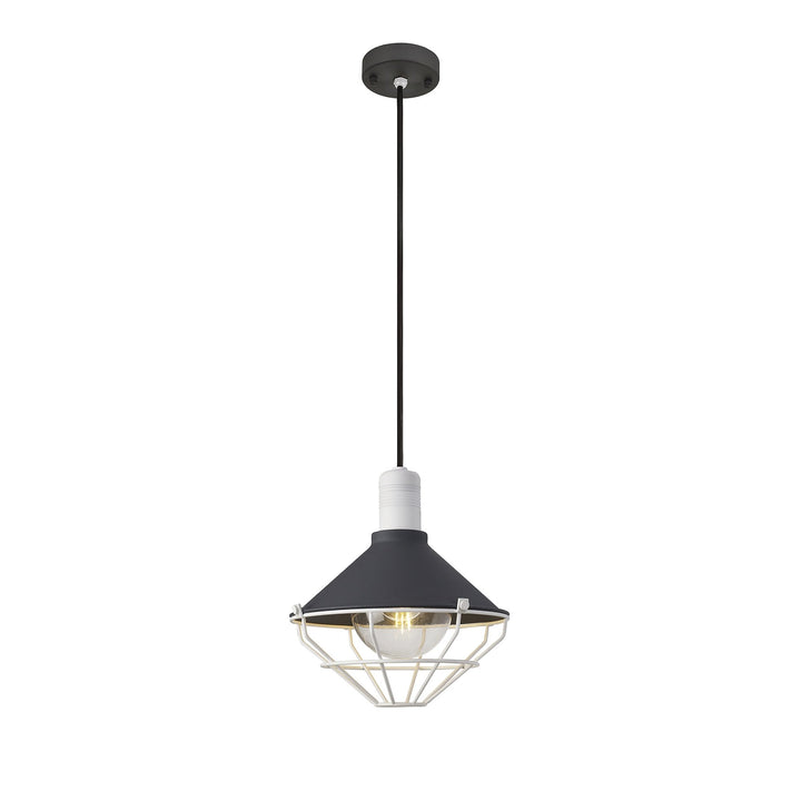 Nelson Lighting NL78449 Onaka Outdoor Pendant 1 Light Antracite/Matt White
