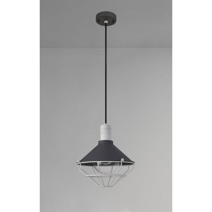 Nelson Lighting NL78449 Onaka Outdoor Pendant 1 Light Antracite/Matt White