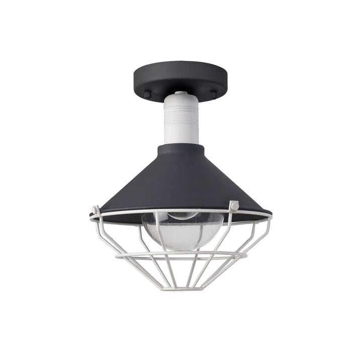 Nelson Lighting NL78459 Onaka Outdoor Semi-Flush Ceiling 1 Light Antracite/Matt White