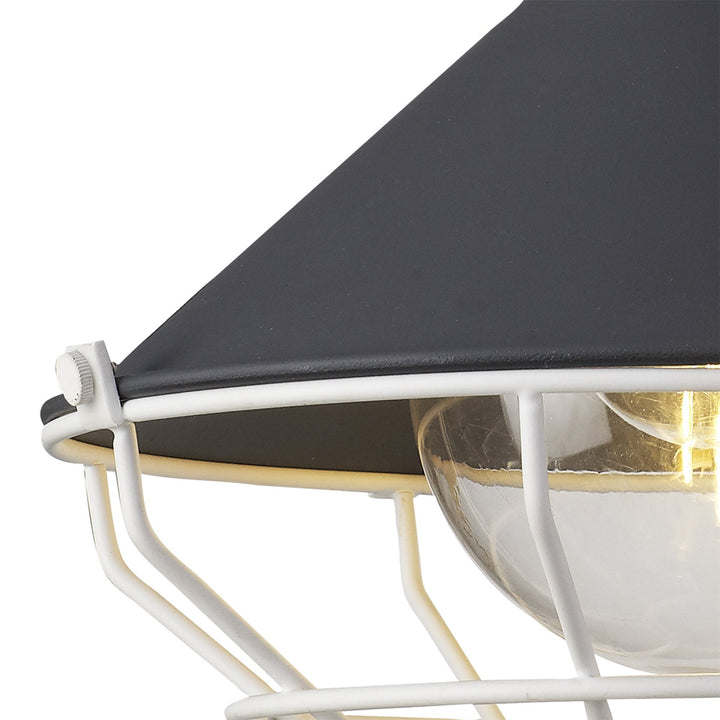 Nelson Lighting NL78459 Onaka Outdoor Semi-Flush Ceiling 1 Light Antracite/Matt White