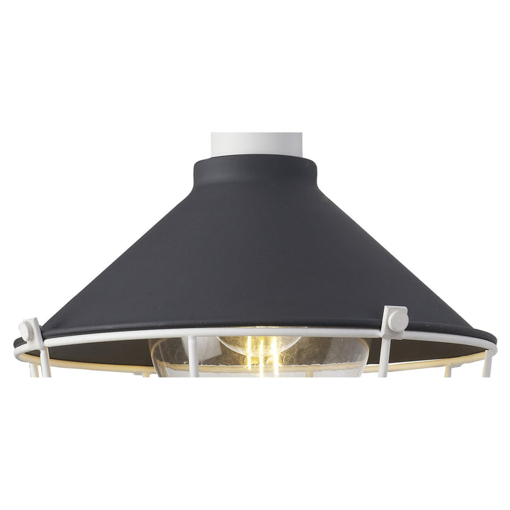 Nelson Lighting NL78459 Onaka Outdoor Semi-Flush Ceiling 1 Light Antracite/Matt White