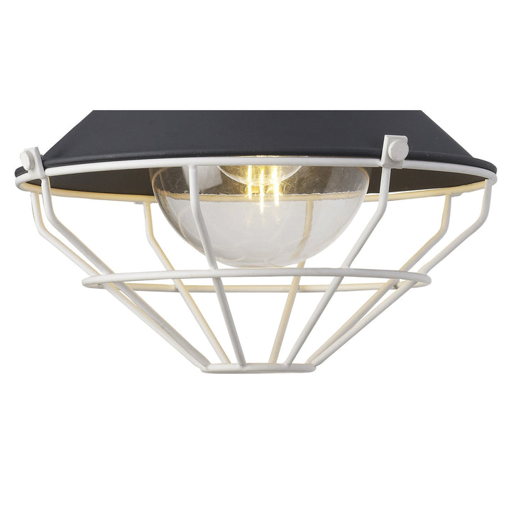 Nelson Lighting NL78459 Onaka Outdoor Semi-Flush Ceiling 1 Light Antracite/Matt White