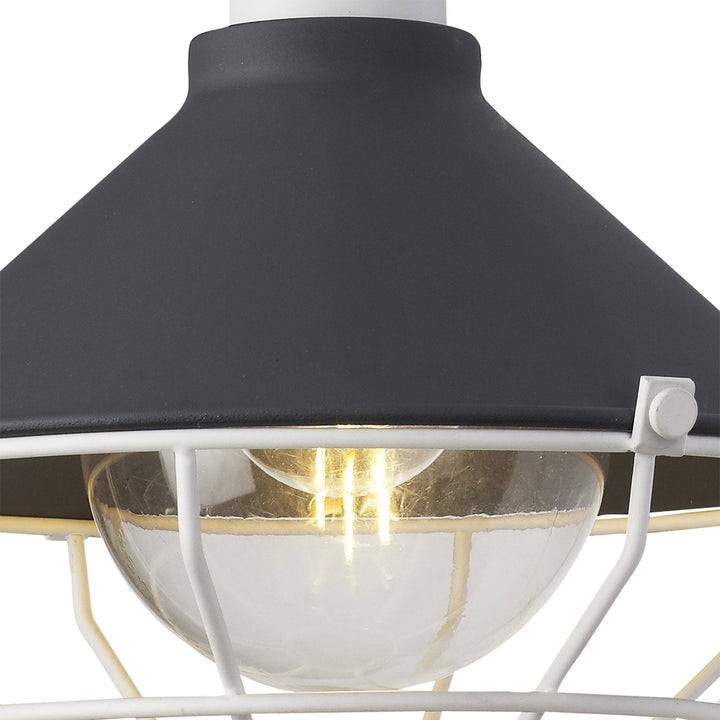 Nelson Lighting NL78459 Onaka Outdoor Semi-Flush Ceiling 1 Light Antracite/Matt White