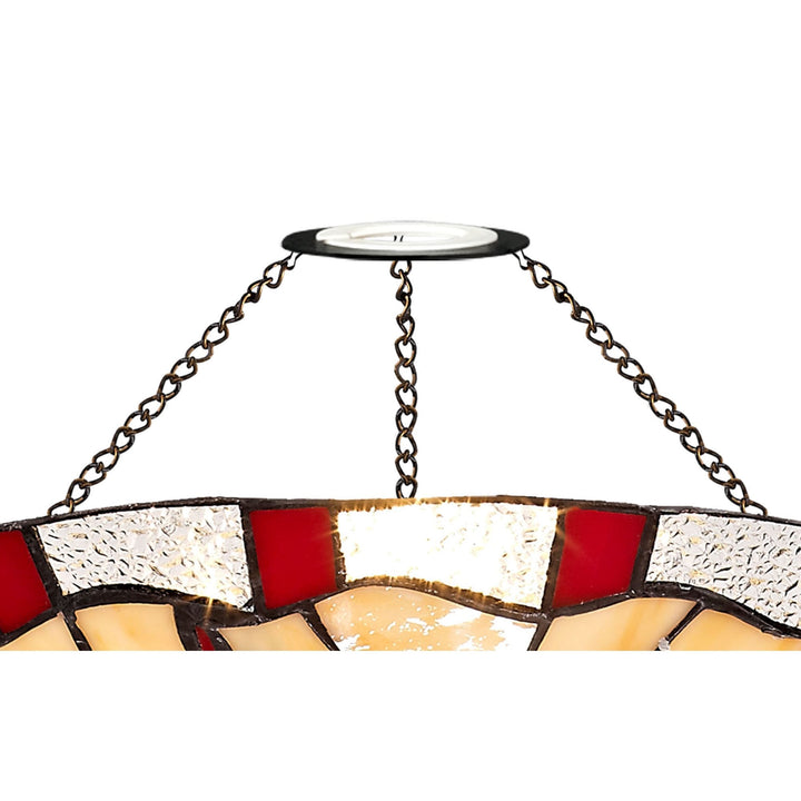 Nelson Lighting NL72559 Oonagh 35cm Tiffany Non-electric Up Lighter Shade Red/Cream/Clear Crystal