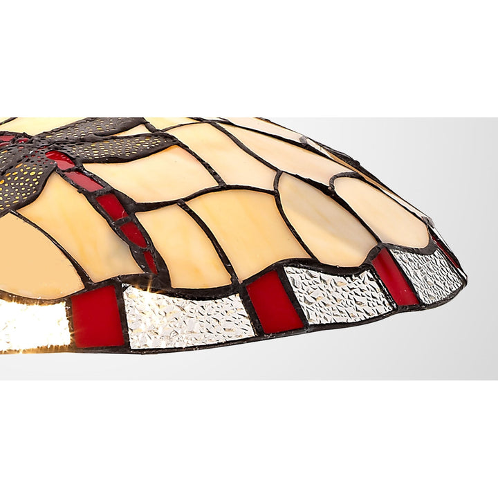 Nelson Lighting NL72559 Oonagh 35cm Tiffany Non-electric Up Lighter Shade Red/Cream/Clear Crystal