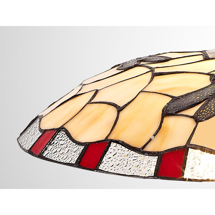 Nelson Lighting NL72559 Oonagh 35cm Tiffany Non-electric Up Lighter Shade Red/Cream/Clear Crystal