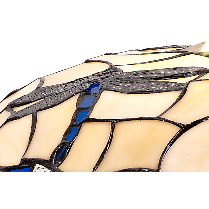 Nelson Lighting NL72569 Oonagh 35cm Tiffany Non-electric Up Lighter Shade Rich Blue/Cream/Clear Crystal