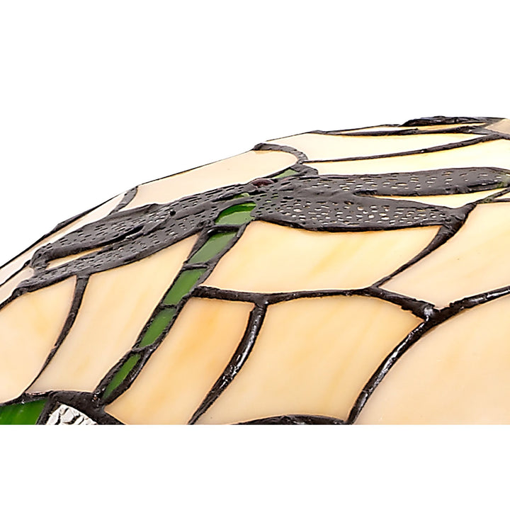 Nelson Lighting NL72579 Oonagh 35cm Tiffany Non-electric Up Lighter Shade Green/Cream/Clear Crystal