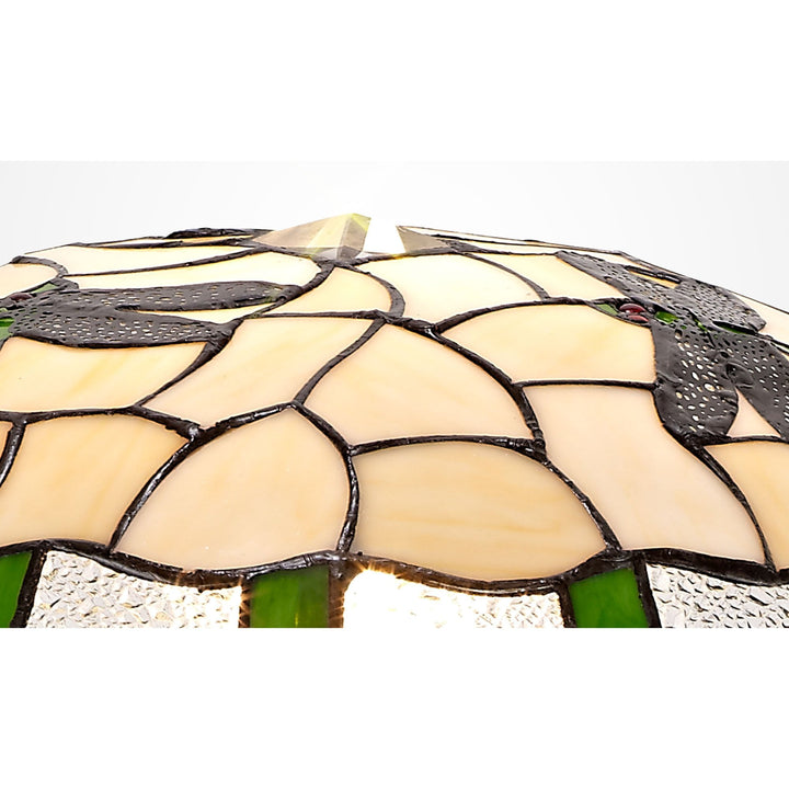 Nelson Lighting NL72579 Oonagh 35cm Tiffany Non-electric Up Lighter Shade Green/Cream/Clear Crystal