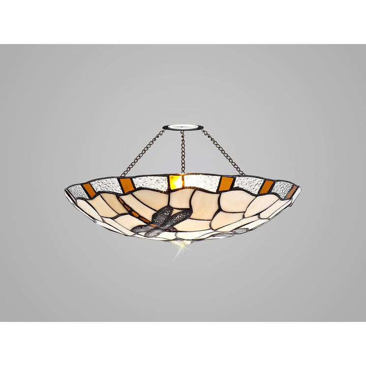 Nelson Lighting NL72589 Oonagh 35cm Tiffany Non-electric Up Lighter Shade Amber/Cream/Clear Crystal