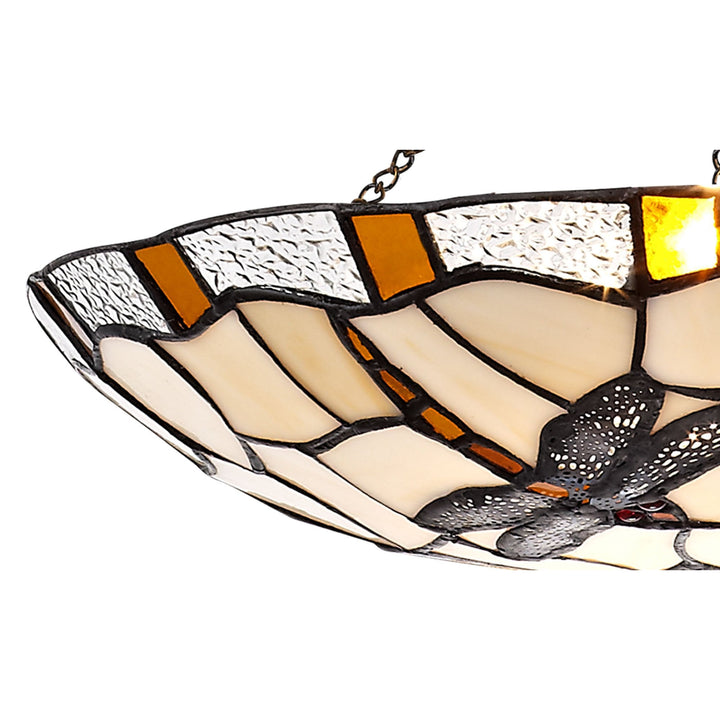 Nelson Lighting NL72589 Oonagh 35cm Tiffany Non-electric Up Lighter Shade Amber/Cream/Clear Crystal