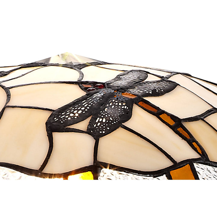 Nelson Lighting NL72589 Oonagh 35cm Tiffany Non-electric Up Lighter Shade Amber/Cream/Clear Crystal