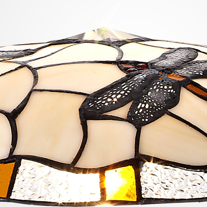 Nelson Lighting NL72589 Oonagh 35cm Tiffany Non-electric Up Lighter Shade Amber/Cream/Clear Crystal