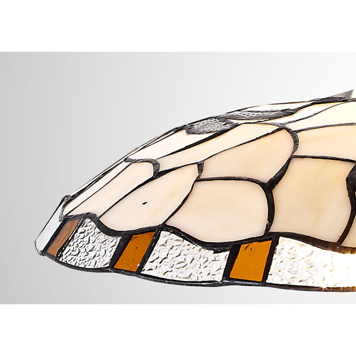 Nelson Lighting NL72589 Oonagh 35cm Tiffany Non-electric Up Lighter Shade Amber/Cream/Clear Crystal