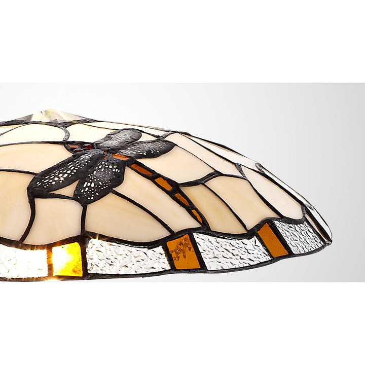 Nelson Lighting NL72589 Oonagh 35cm Tiffany Non-electric Up Lighter Shade Amber/Cream/Clear Crystal