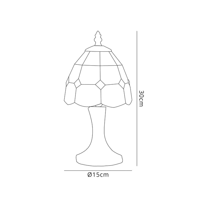 Nelson Lighting NL72169 Ole Tiffany Table Lamp 1 Light White/Blue/Clear Crystal Shade
