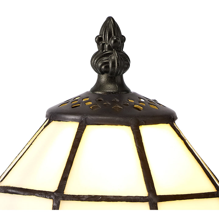 Nelson Lighting NL72169 Ole Tiffany Table Lamp 1 Light White/Blue/Clear Crystal Shade