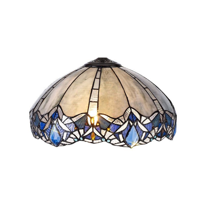 Nelson Lighting NL72759 Ossie Tiffany 40cm Shade Only Suitable For Pendant/Ceiling/Table Lamp Blue