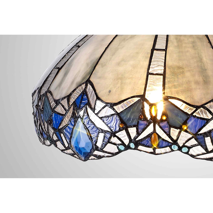 Nelson Lighting NL72759 Ossie Tiffany 40cm Shade Only Suitable For Pendant/Ceiling/Table Lamp Blue