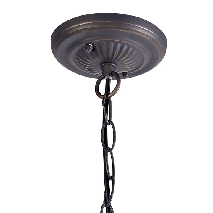 Nelson Lighting NLK01469 Ossie 1 Light Down Light Pendant With 30cm Tiffany Shade Blue/Aged Antique Brass