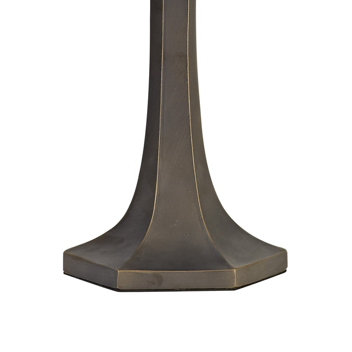 Nelson Lighting NLK01559 Ossie 2 Light Octagonal Table Lamp With 40cm Tiffany Shade Blue/Aged Antique Brass