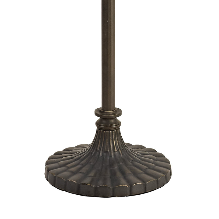 Nelson Lighting NLK01649 Ossie 2 Light Stepped Design Floor Lamp With 40cm Tiffany Shade Blue/Brass