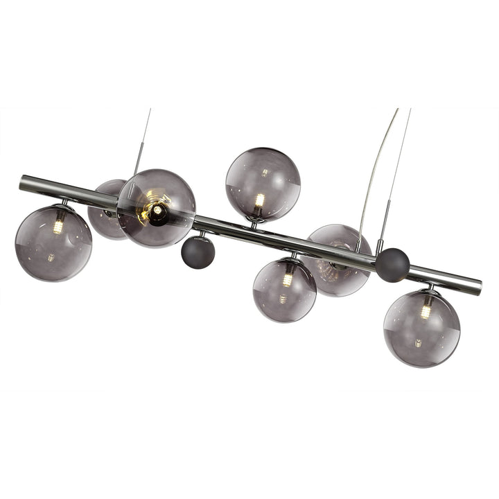 Nelson Lighting NL73039 Ravenna Pendant 7 Light Polished Chrome/Smoked Glass