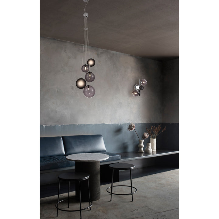 Nelson Lighting NL73069 Ravenna Wall Lamp 2 Light Polished Chrome/Smoked Glass