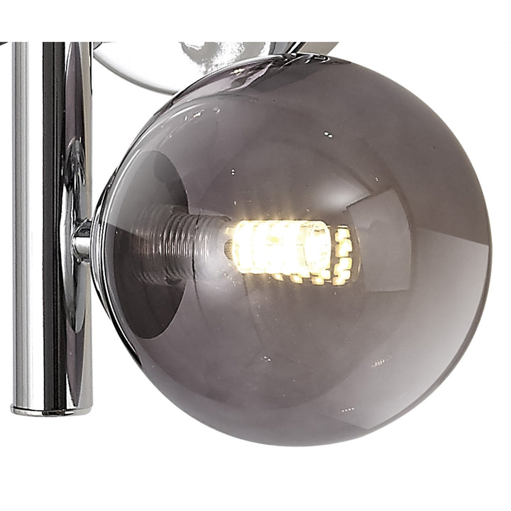 Nelson Lighting NL73069 Ravenna Wall Lamp 2 Light Polished Chrome/Smoked Glass
