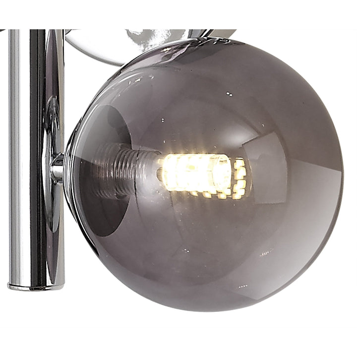 Nelson Lighting NL73069 Ravenna Wall Lamp 2 Light Polished Chrome/Smoked Glass