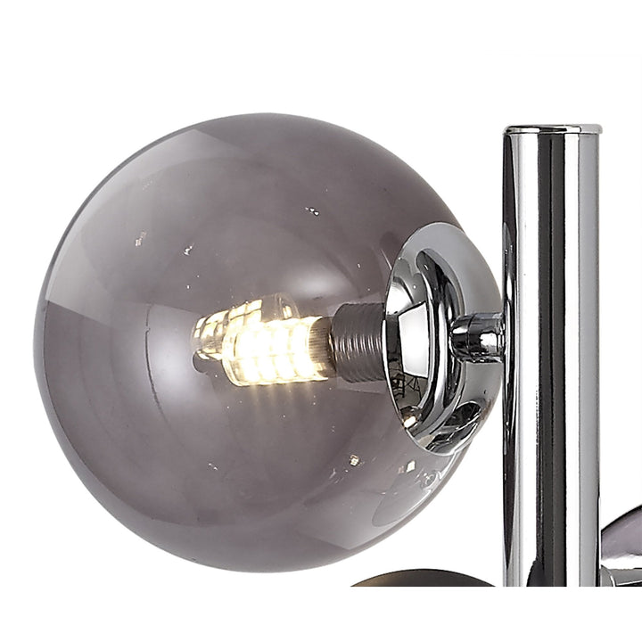 Nelson Lighting NL73069 Ravenna Wall Lamp 2 Light Polished Chrome/Smoked Glass