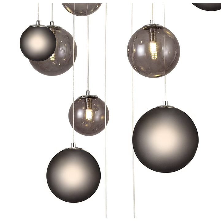 Nelson Lighting NL76599 Ravenna Pendant 16 Light Polished Chrome/Smoked Glass