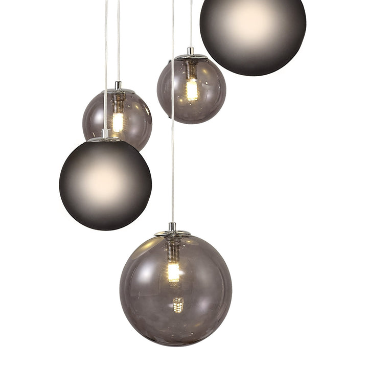 Nelson Lighting NL76599 Ravenna Pendant 16 Light Polished Chrome/Smoked Glass