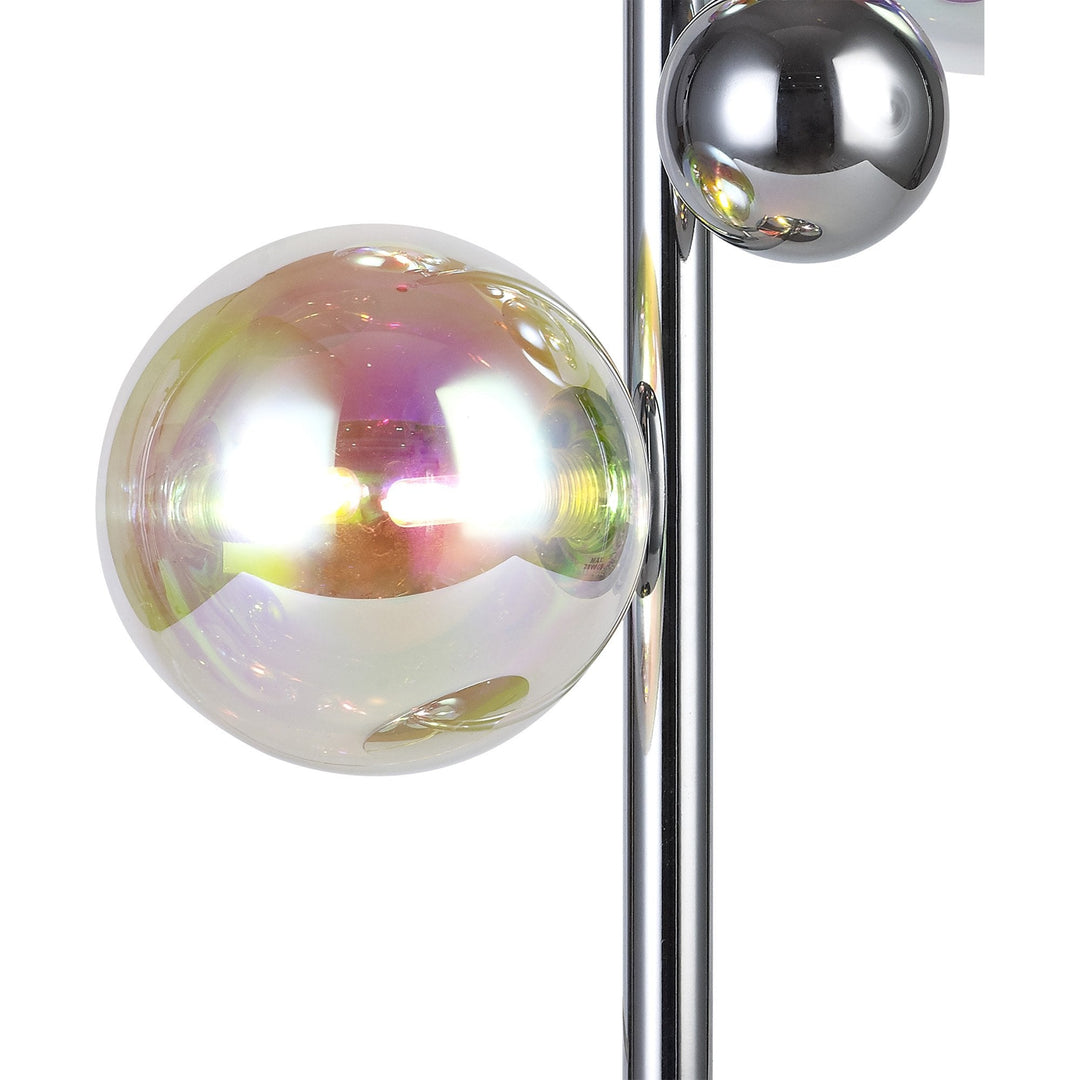 Nelson Lighting NL82539 Regent 3 Light Table Lamp Polished Chrome/Iridescent Glass