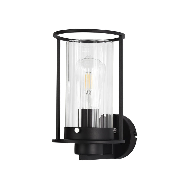 Nelson Lighting NL75879 Riannon Wall Light 1 Light Black/Clear Glass