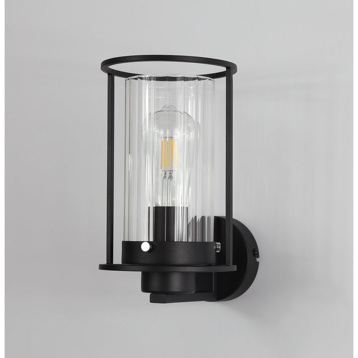 Nelson Lighting NL75879 Riannon Wall Light 1 Light Black/Clear Glass