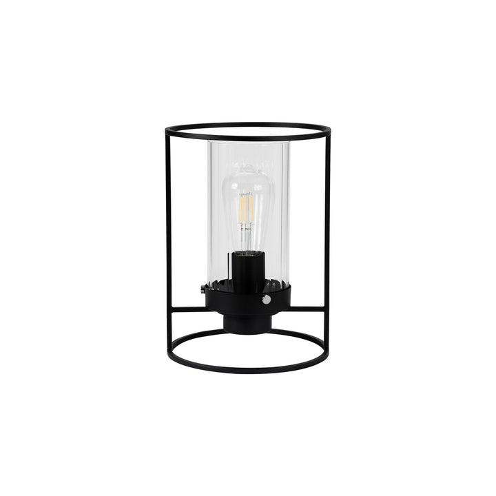 Nelson Lighting NL75889 Riannon Table Lamp 1 Light Black/Clear Glass